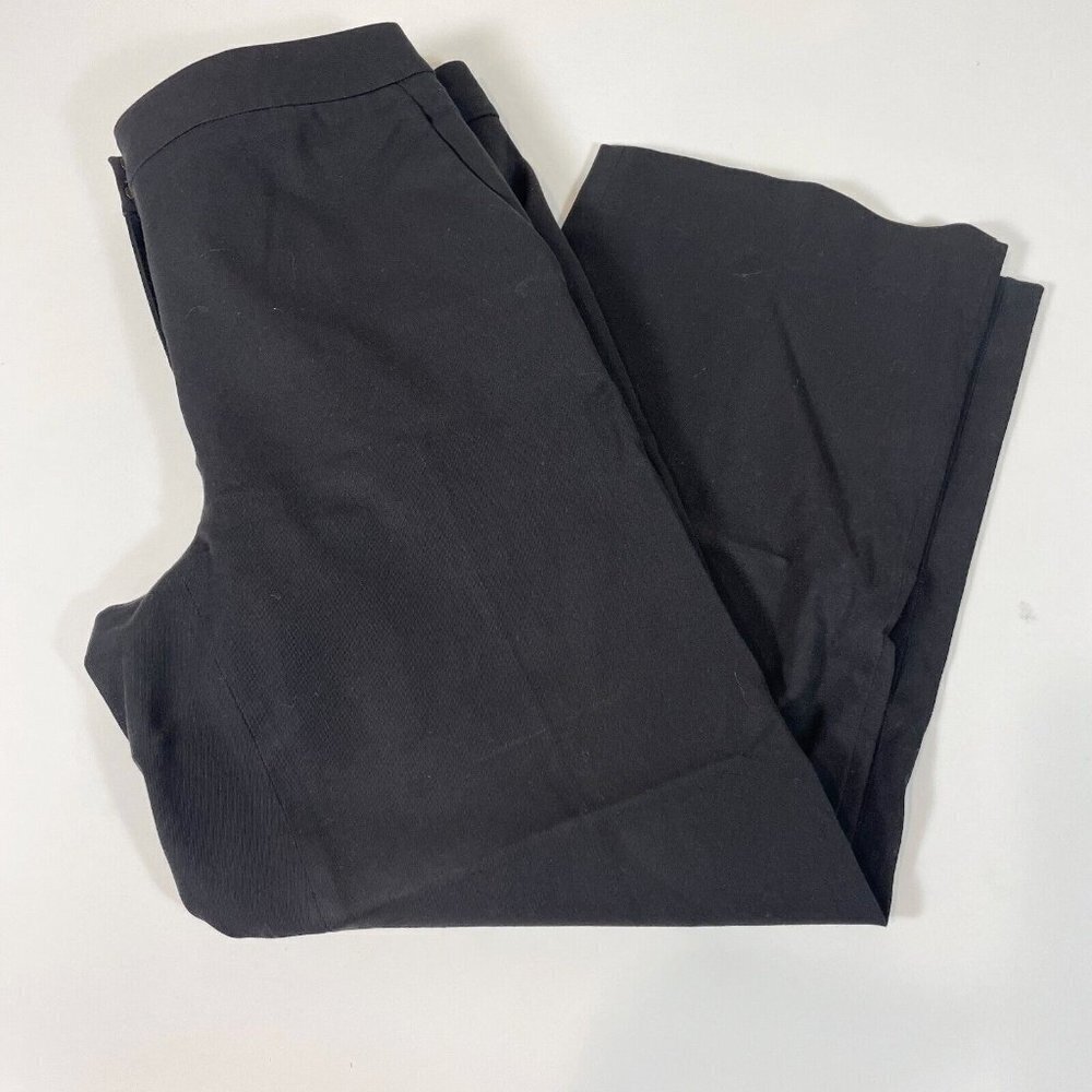 J.CREW Womens High Waist Wide Leg Cropped Pants‎ Black 6 Tall Business E8379